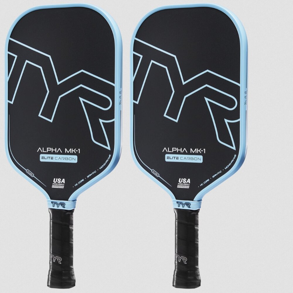 Pair of TYR Alpha MK-1 Elite Carbon USA Pickleball Approved 14mm Paddles